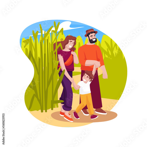 Corn maze isolated cartoon vector illustration.