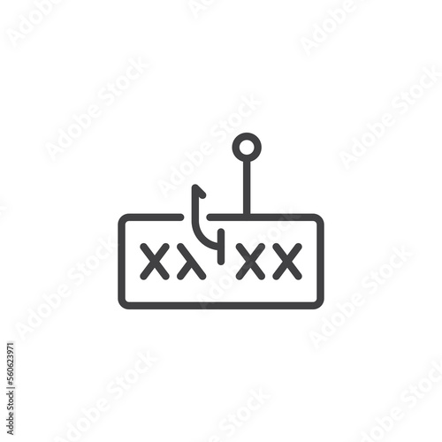 Password phishing line icon