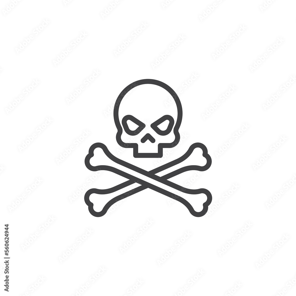 Skull and crossbones line icon Skull and crossbones line icon