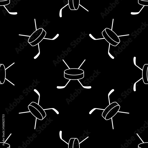 Hockey pattern seamless in simple style vector illustration