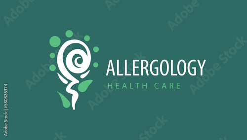 Logo for allergology. Vector illustration photo