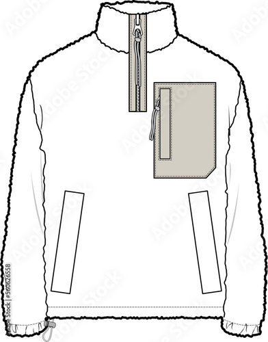 MEN AND BOYS WEAR BORG FLEECE JACKET VECTOR