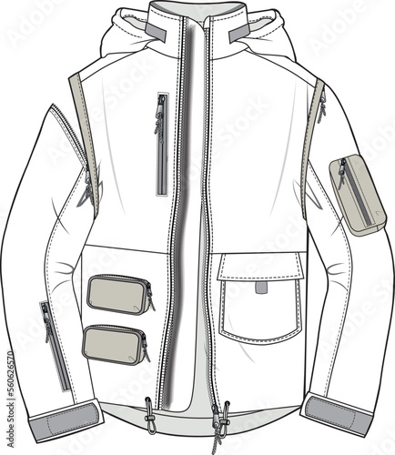 MODULAR JACKET FOR MEN AND BOYS WEAR VECTOR