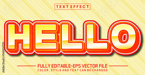 Editable Hello text effect - Hello text style theme
