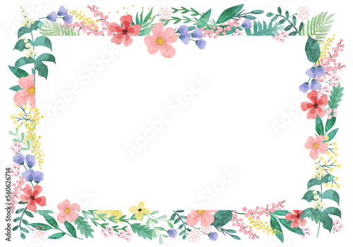 Floral and leaf card. watercolor design. For banners, posters, invitations, etc.