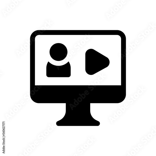video streaming glyph icon