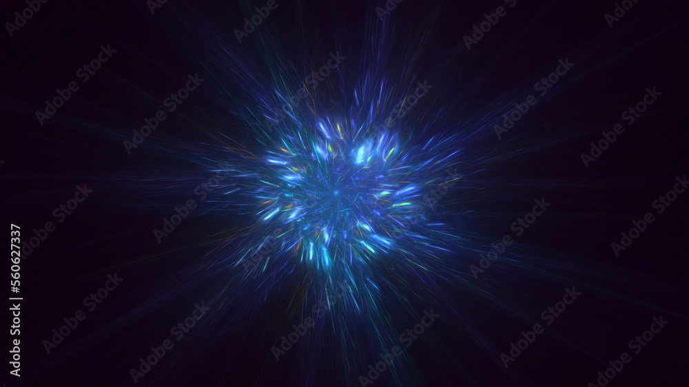 3D rendering abstract blue fractal light background 3D rendering abstract blue fractal light background