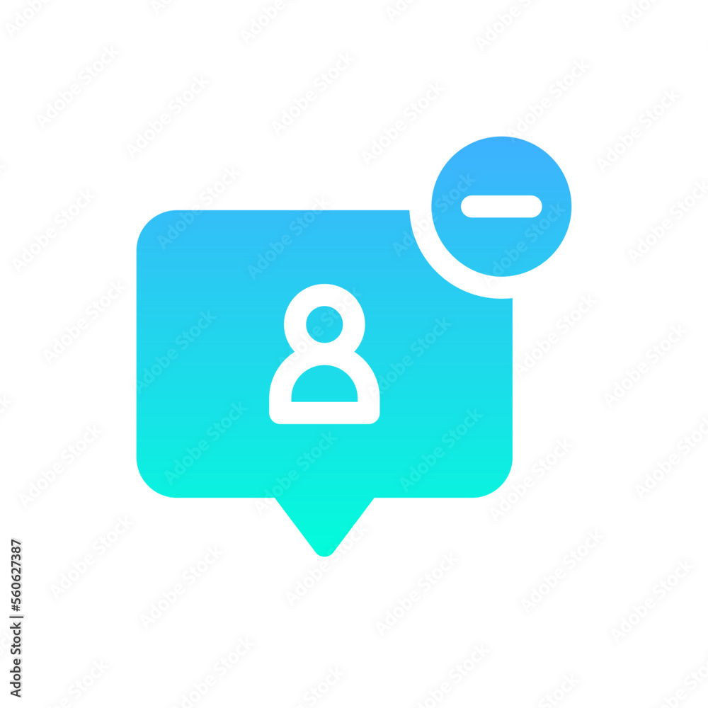 Obraz premium delete friend flat gradient icon