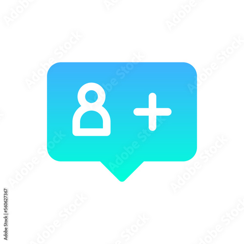 add friend flat gradient icon