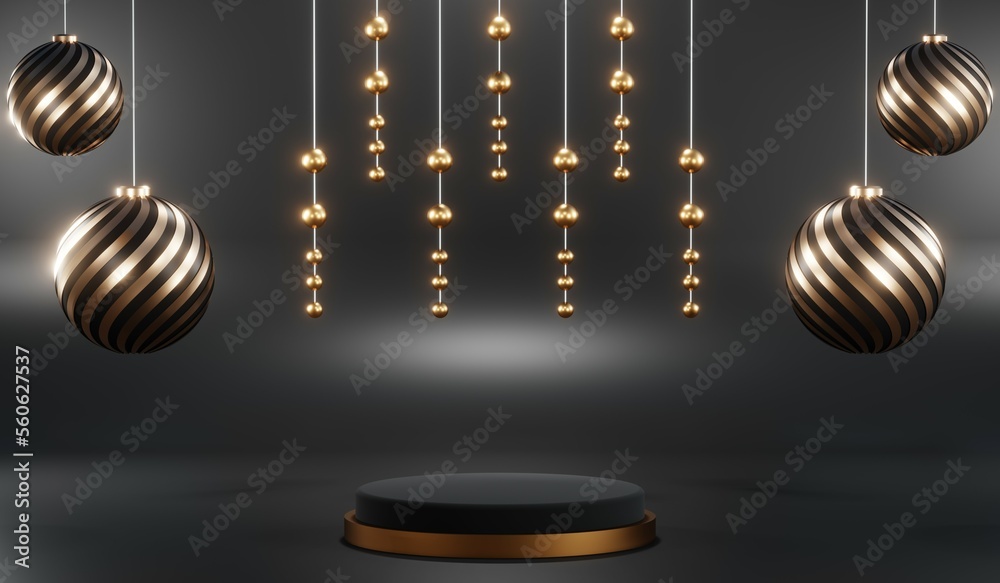 3D rendering of black podium background for black friday product on podium 3D rendering of black podium background for black friday product on podium