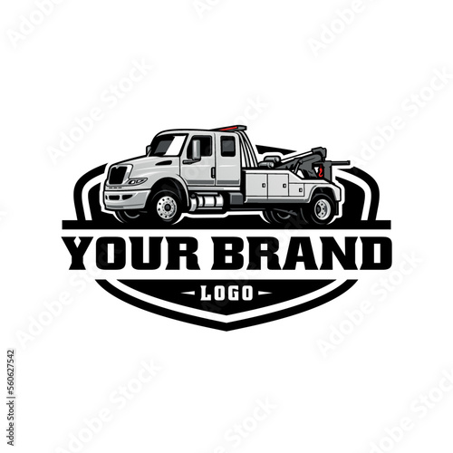 Towing truck illustration logo vector isolated
