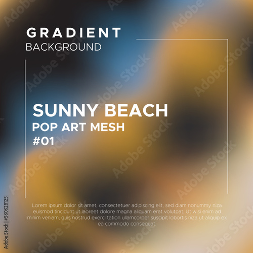 Sunny Beach Pop Art Gradient Mesh Background. Perfect for wallpaper, book cover, coaster, packaging, phone casing, brochure, flyer, poster design, wallpaper, mobile screen, website design.