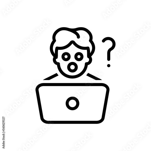 Black line icon for newbie