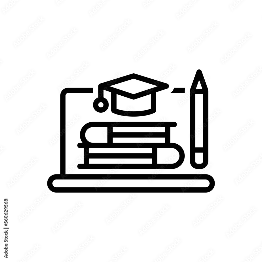 Black line icon for education Black line icon for education
