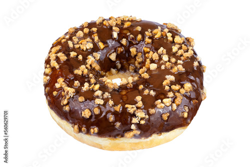 Doughnuts isolated on white background. Colourful donut over white with clipping path. Full Depth of field.