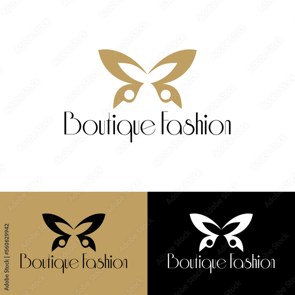 boutique fashion logo, beauty logo, salon logo, minimalist and business logo design in vector type.