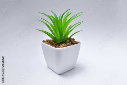 plastic green plants in pots for home decoration