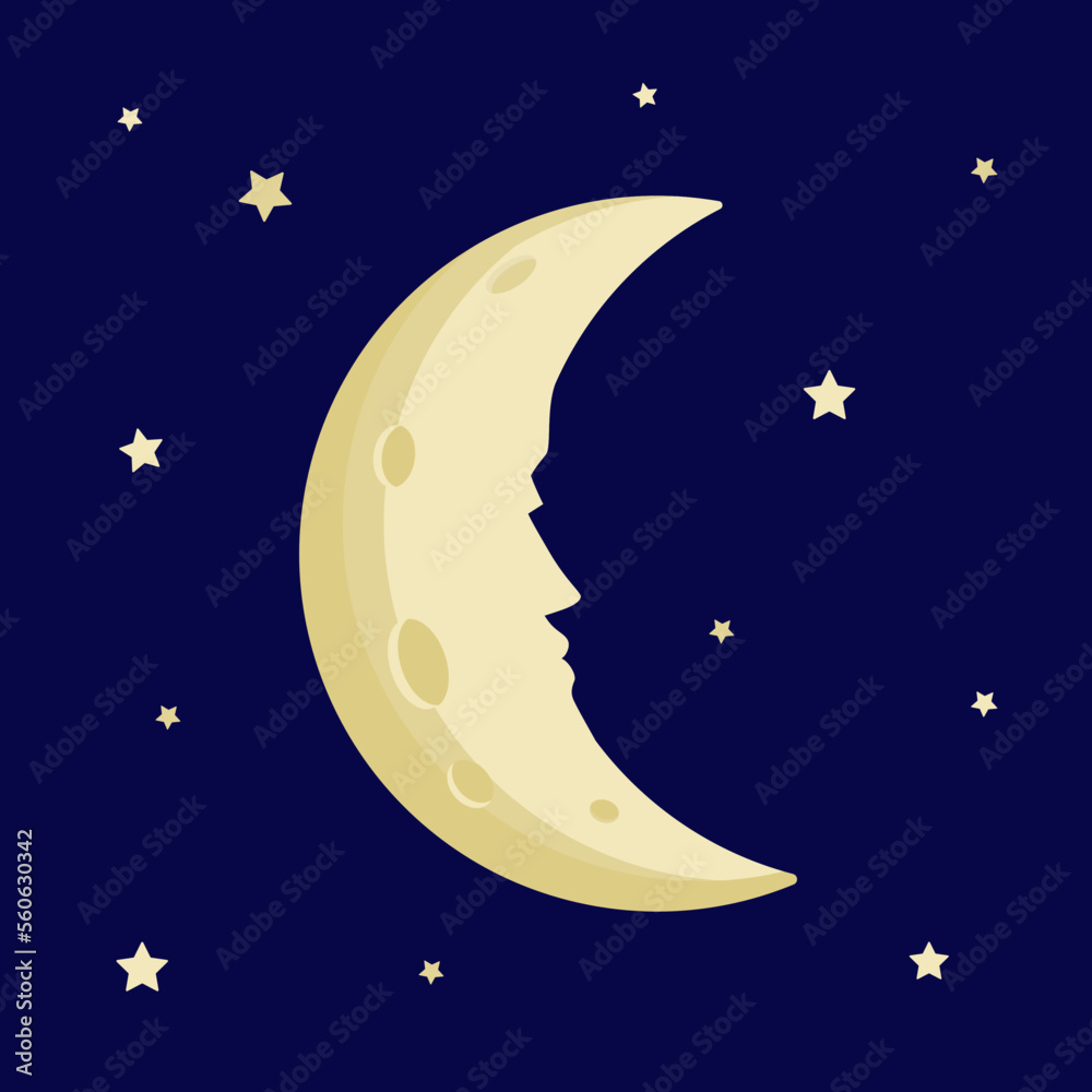 Naklejka premium Moon face. Moon eclipse