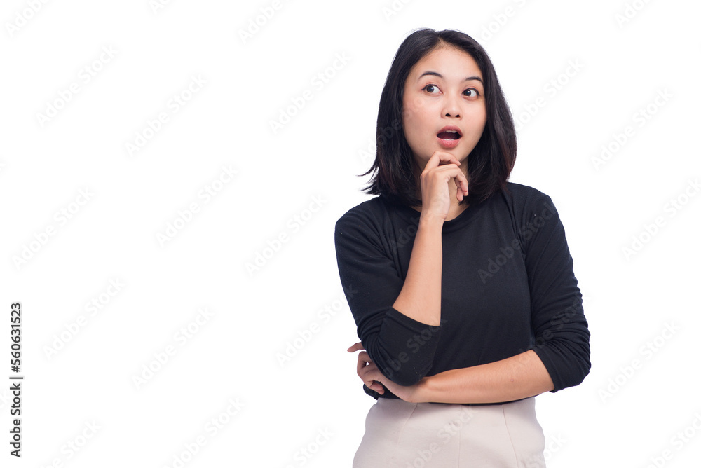 Young Business Woman Standing with Amaze Expression Young Business Woman Standing with Amaze Expression