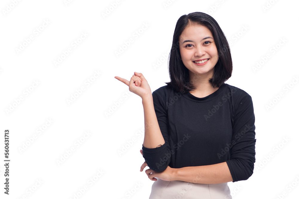 Young Business Woman Pointing on Isolated Young Business Woman Pointing on Isolated