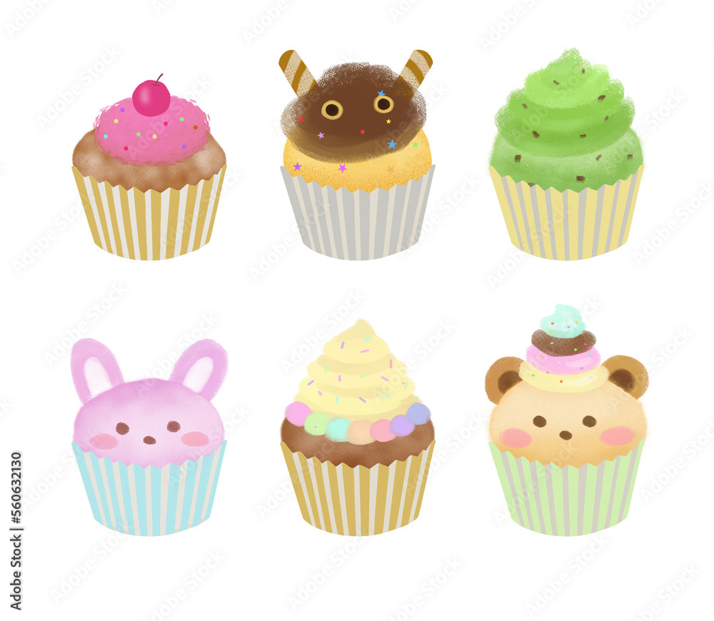 Cute cupcake hand drawings Cute cupcake hand drawings