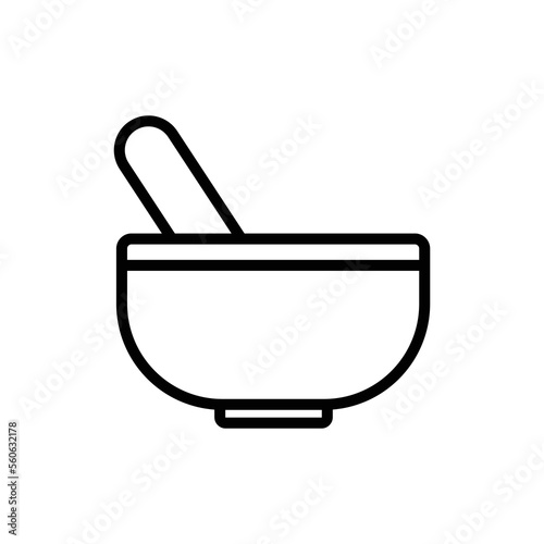 mortar and pestle icon vector design template in white background