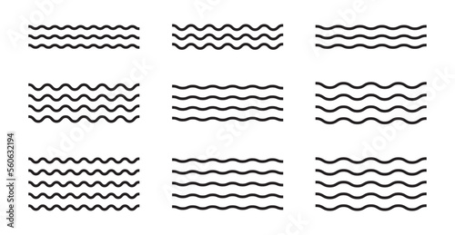 Set of waves doodle icon vector illustration.
