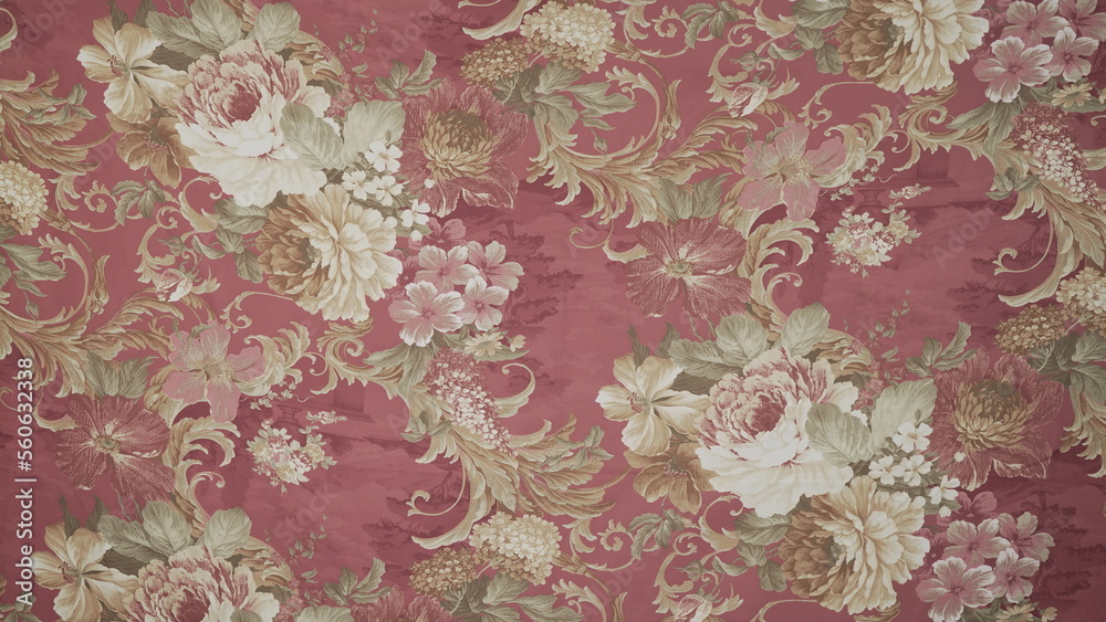 background with flowers Graphics texture on Fabric background with flowers Graphics texture on Fabric