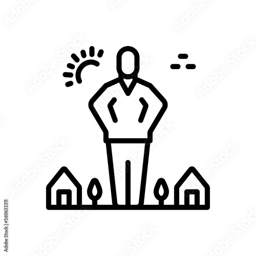 Black line icon for giants