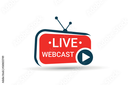 Live webcast with play button Vector Element
