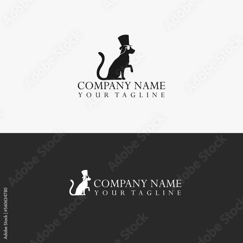 Gentle dog is a simple character of dog logo vector with luxury vibes.