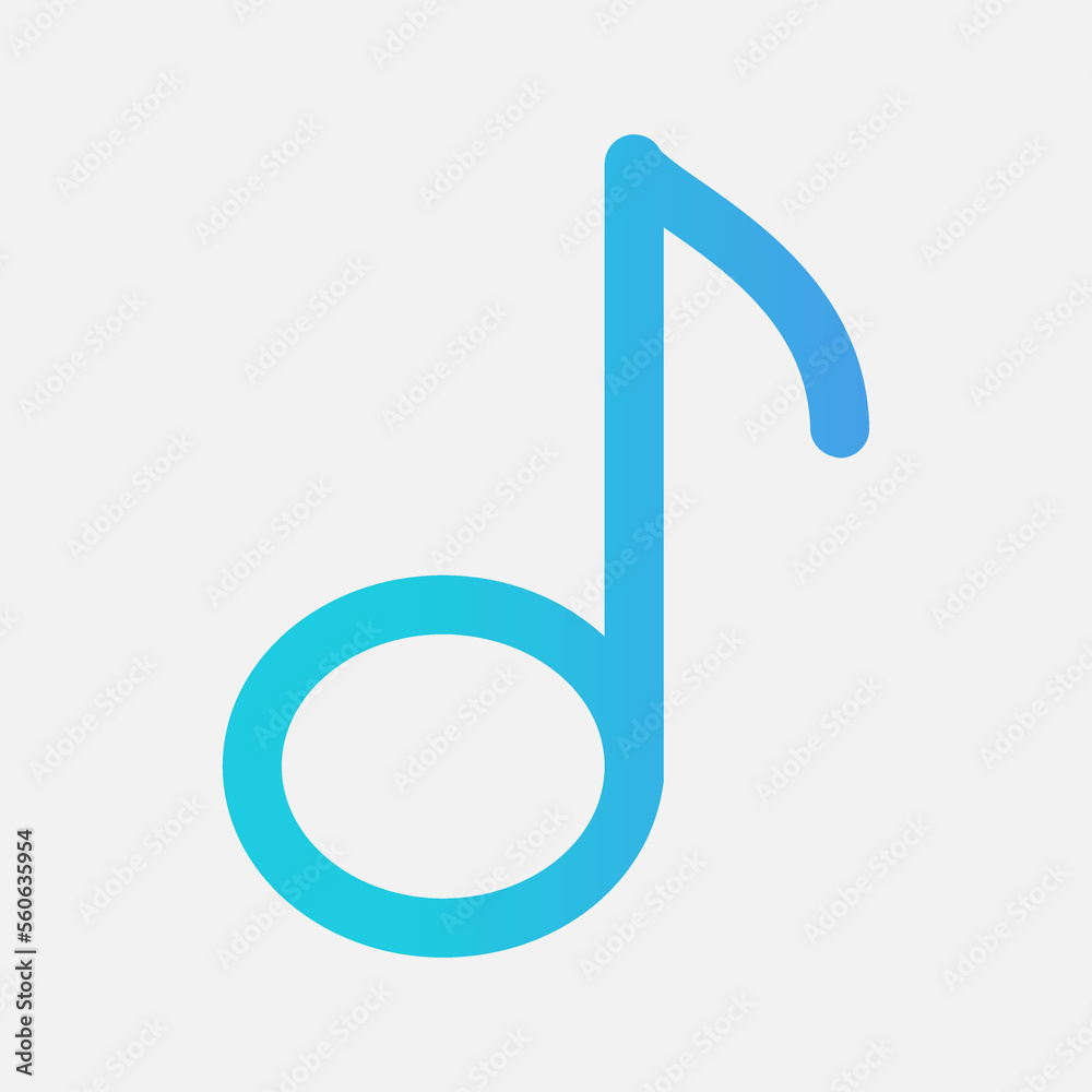 Music note icon in gradient style about multimedia, use for website mobile app presentation Music note icon in gradient style about multimedia, use for website mobile app presentation
