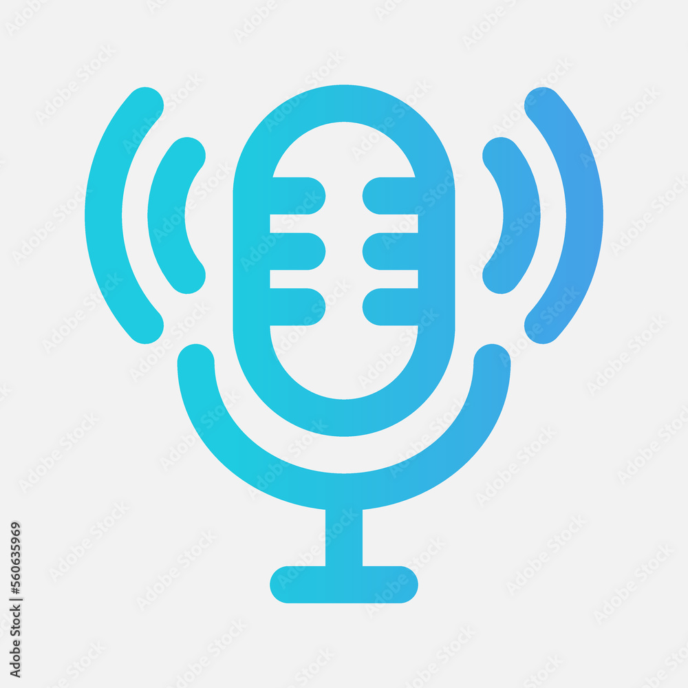 Microphone icon in gradient style about multimedia, use for website mobile app presentation Microphone icon in gradient style about multimedia, use for website mobile app presentation
