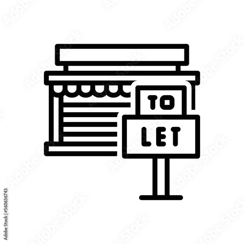 Black line icon for let allow