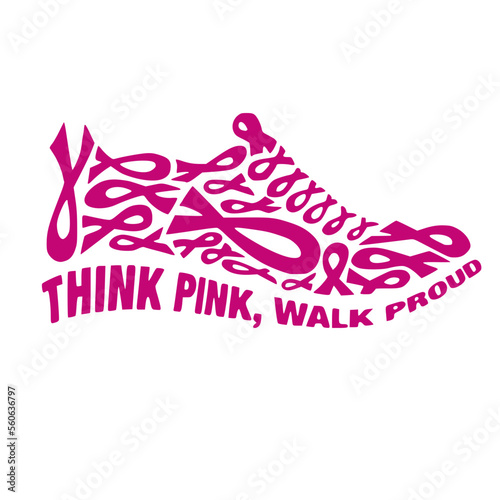 Think Pink Walk Proud Word Design