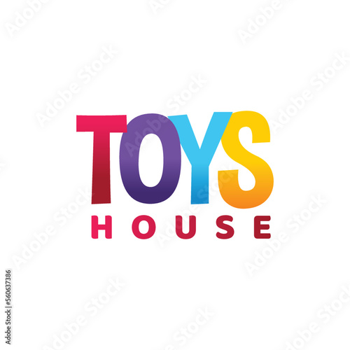 Toys Lettering Text Logo Design For Fun Vector