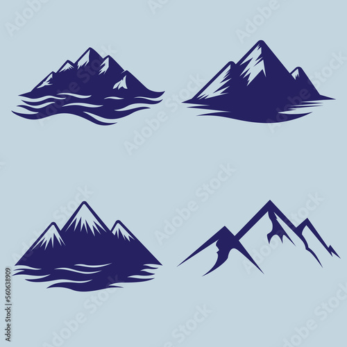 Mountain logo set vector