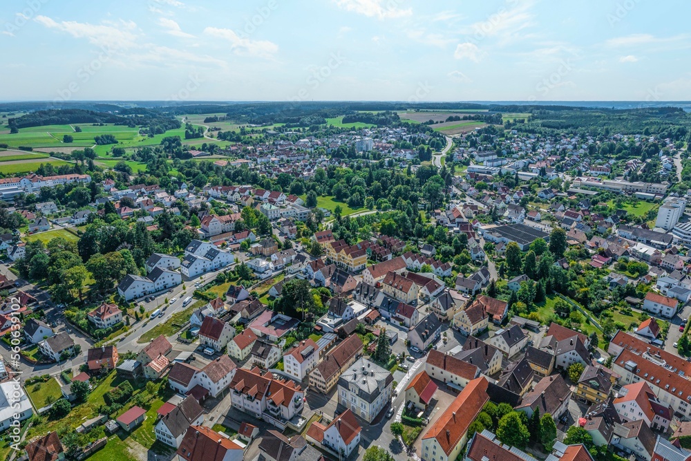 Krumbach in Mittelschwaben, Blick über die Stadt nach Südwesten