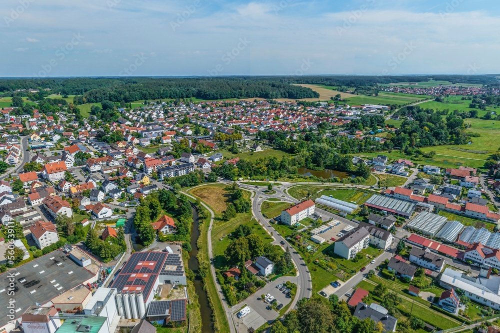 Krumbach in Schwaben - die südöstlichen Stadtbezirke von oben