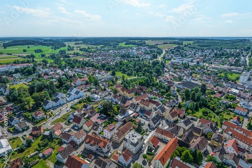 Krumbach in Mittelschwaben, Blick über die Stadt nach Südwesten