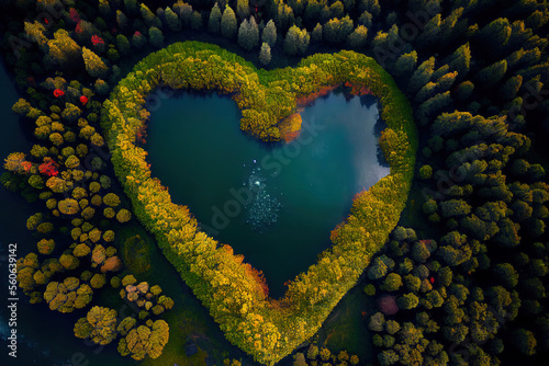High Angle View Of Heart Shape