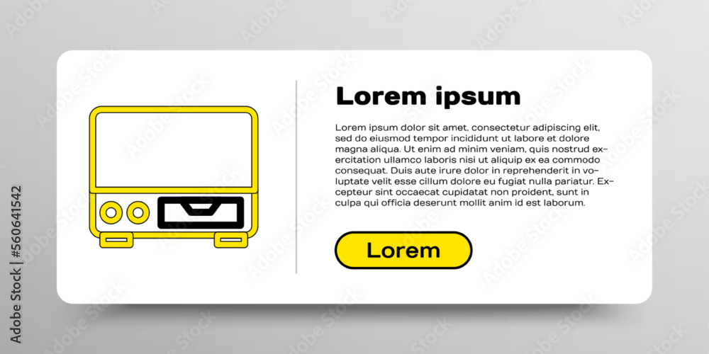 Line Old video cassette player icon isolated on white background. Old beautiful retro hipster video cassette recorder. Colorful outline concept. Vector Line Old video cassette player icon isolated on white background. Old beautiful retro hipster video cassette recorder. Colorful outline concept. Vector