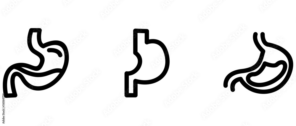 Human stomach. Internal organ, anatomy. Human stomach vector icon illustration isolated on white background. Human stomach. Internal organ, anatomy. Human stomach vector icon illustration isolated on white background.