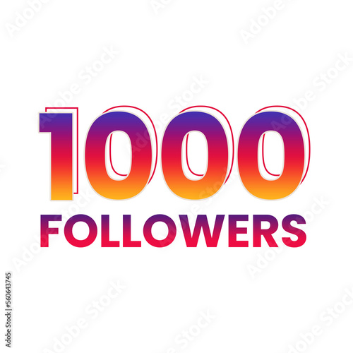 1000 followers social media text, thank you 1000 followers