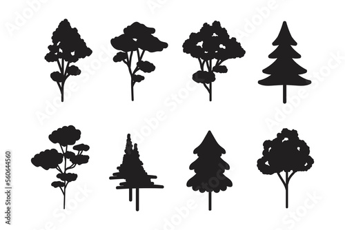   Tree Silhouette Illustration Set