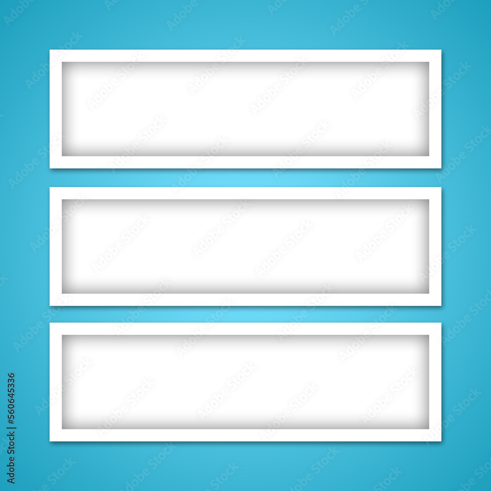 set of three frames mockup with blue background set of three frames mockup with blue background