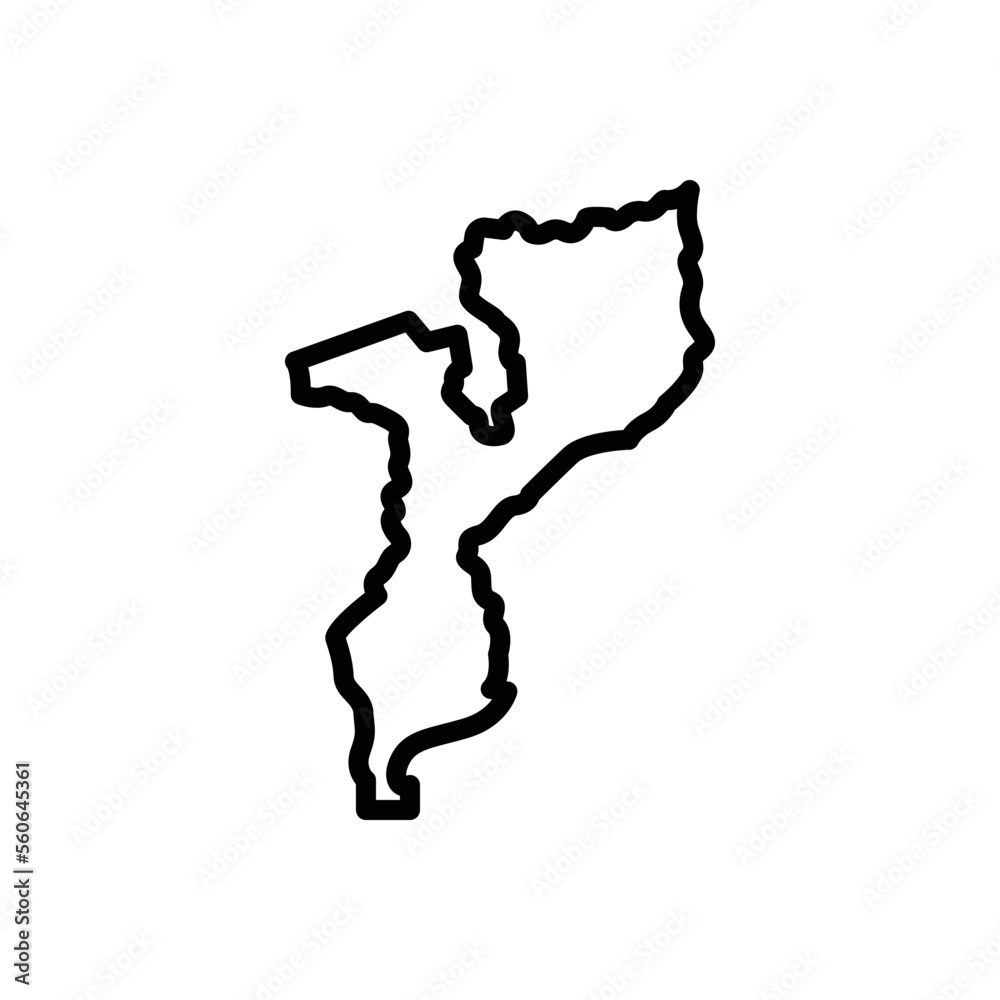 Black line icon for mozambique Black line icon for mozambique