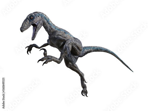 dinosaur velociraptor 3d render photo