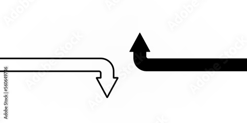 Conflict of interests with arrows abstract illustration