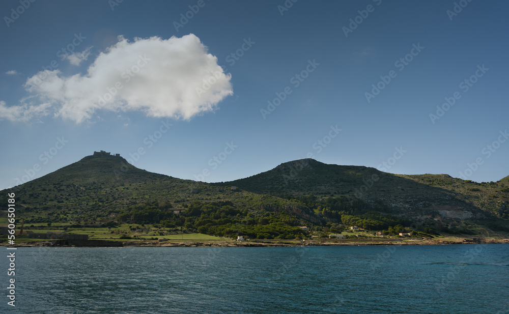 View of the island of Favignana.